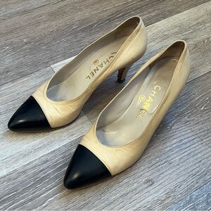 Vintage Chanel Pumps with Capped Toe